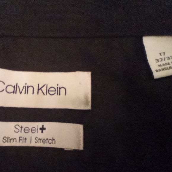 Calvin Klein TAG,ButtonUp Shirt, Men,  Collar, Bttn Cuffs, Black, 32-33/17 - Picture 15 of 15